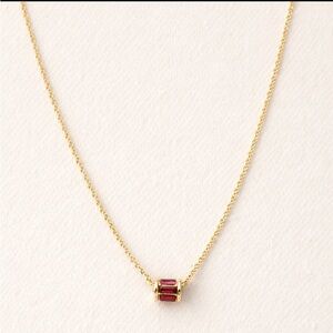 BaubleBar Birthstone Gemstone Necklace. Women’s Sz- 17” January | Ruby NWOT